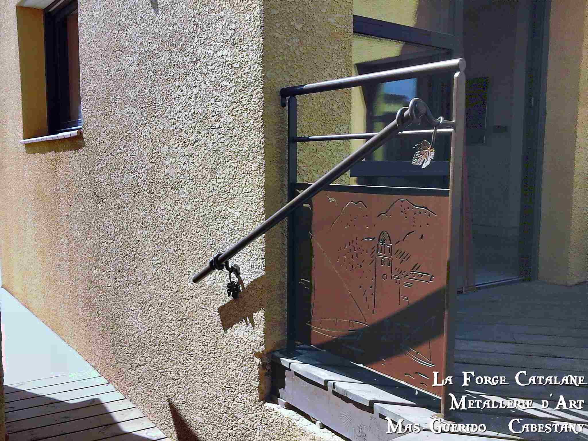 rambarde rampant rampe main courante garde corps travail a chaud decoupe laser  fer La Forge Catalane (4).jpg